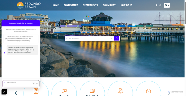 Security scan screenshot of https://redondo.gov/