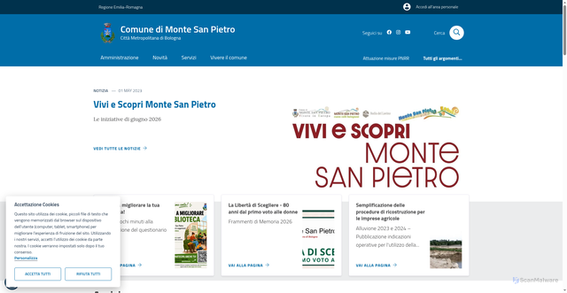 Security scan screenshot of https://www.comune.montesanpietro.bo.it