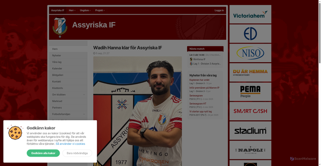 Security scan screenshot of https://assyriskaif.se