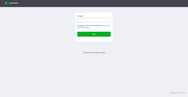 Security scan screenshot of https://cloud.lexmark.com