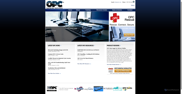 Security scan screenshot of https://opcti.com