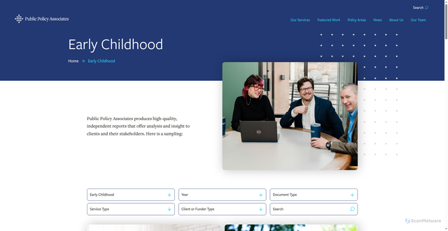 Security scan screenshot of https://publicpolicy.com/featured-work/policy-areas/early-childhood/
