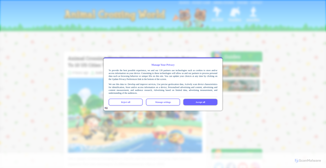 Security scan screenshot of https://animalcrossingworld.com/2026/01/animal-crossing-new-horizons-aquarium-events-return-to-10-us-cities-this-year-our-experience/