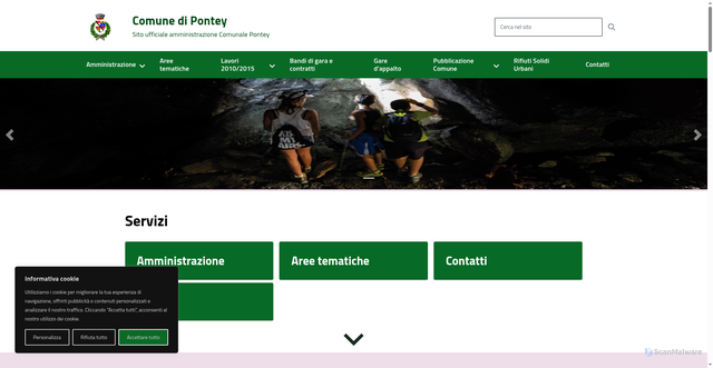 Security scan screenshot of https://www.comune.pontey.ao.it/