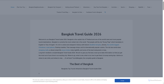 Security scan screenshot of https://touristbangkok.com/