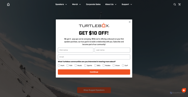 Security scan screenshot of https://turtlebox-2.myshopify.com