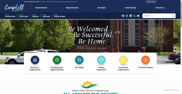 Security scan screenshot of https://www.campbellcountyva.gov/