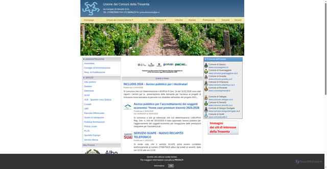 Security scan screenshot of https://www.unionecomunitrexenta.ca.it