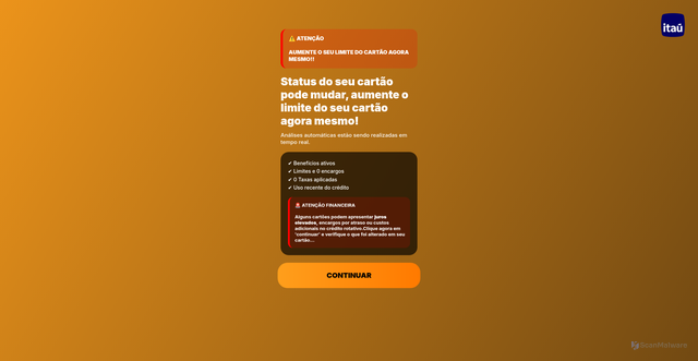 Security scan screenshot of http://itau-com.vercel.app