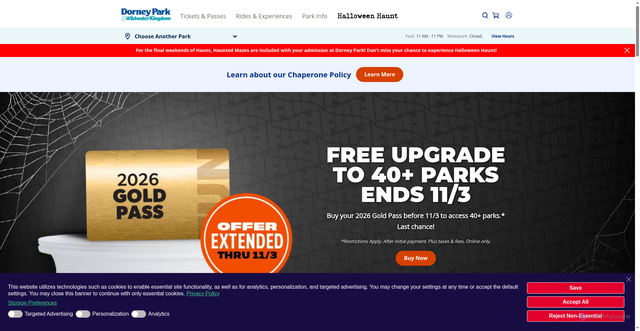 Security scan screenshot of https://www.dorneypark.com/