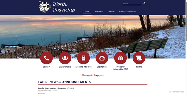Security scan screenshot of https://worthtownshipmi.gov/