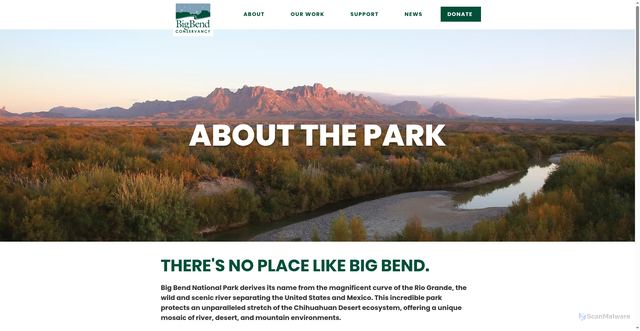 Security scan screenshot of https://www.bigbendconservancy.org/about-big-bend-national-park