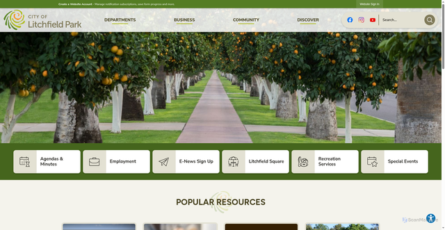 Security scan screenshot of https://litchfieldpark.gov/