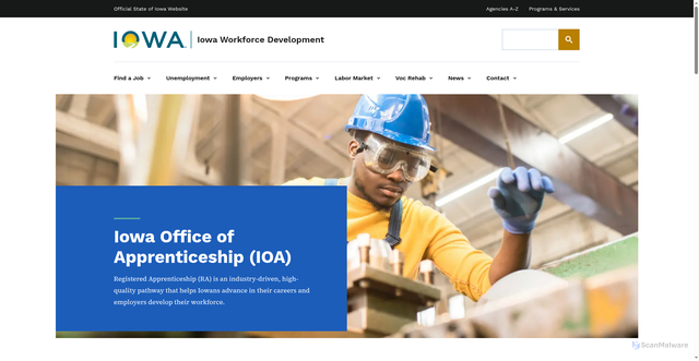 Security scan screenshot of https://workforce.iowa.gov/apprenticeship