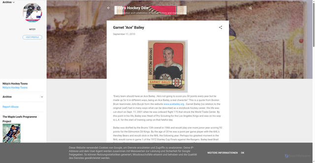 Security scan screenshot of http://nitzyshockeyden.blogspot.com/2010/09/garnet-ace-bailey.html