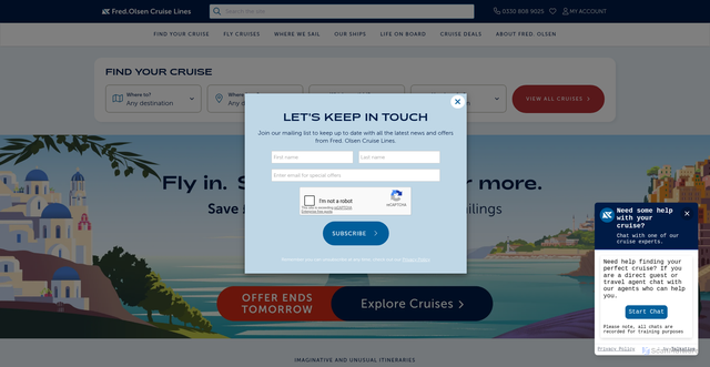 Security scan screenshot of https://www.fredolsencruises.com