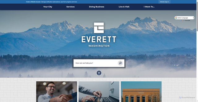 Security scan screenshot of https://www.everettwa.gov/