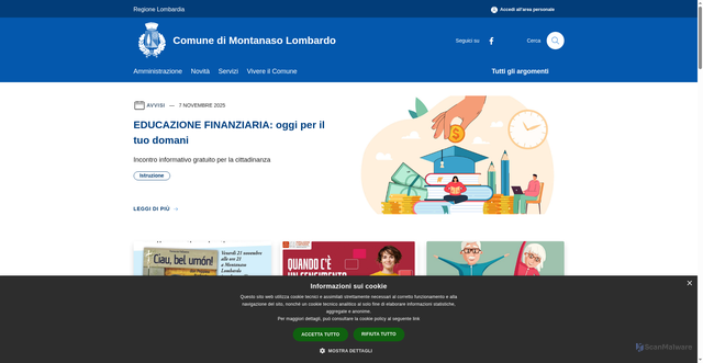 Security scan screenshot of https://www.comune.montanaso.lo.it/it