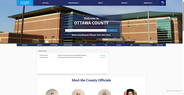 Security scan screenshot of https://ottawaok.gov/