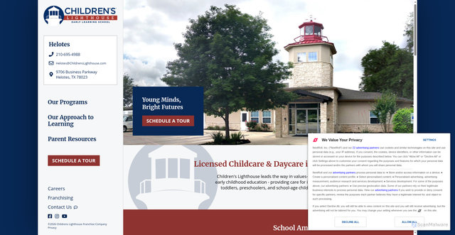 Security scan screenshot of https://childrenslighthouse.com/helotes