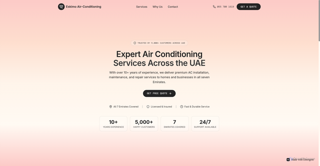 Security scan screenshot of https://eskimoairconditioning.com/