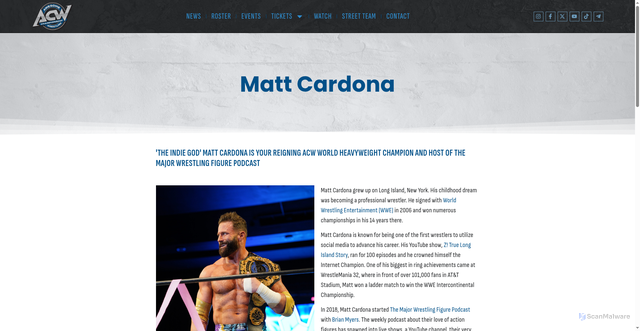 Security scan screenshot of https://thisisacw.com/roster/matt-cardona/