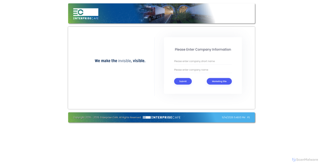 Security scan screenshot of https://www.enterprisecafeapp.com