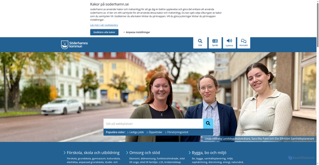 Security scan screenshot of https://www.soderhamn.se/