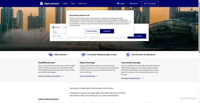 Security scan screenshot of https://www.flightnetwork.com/