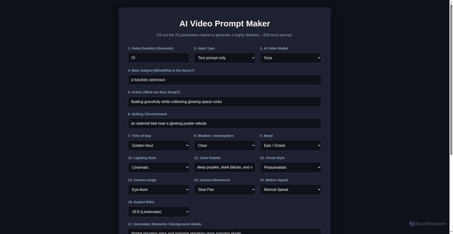 Security scan screenshot of https://aipromptmaker-dpsq7cudwf4l.edgeone.dev/