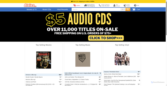 Security scan screenshot of https://www.oldies.com