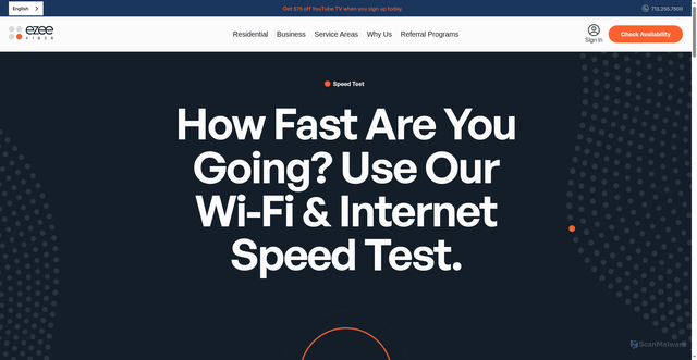 Security scan screenshot of https://ezeefiber.com/speed-test/