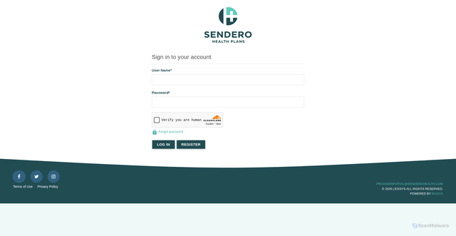 Security scan screenshot of https://senprovider.eixsys.com
