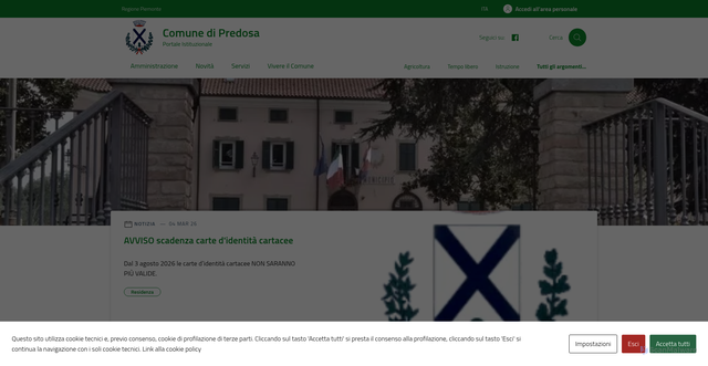 Security scan screenshot of https://www.comune.predosa.al.it