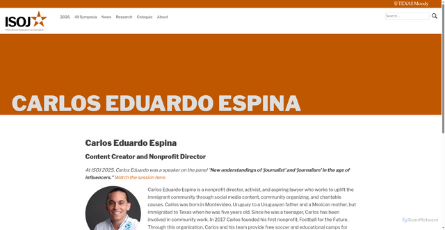 Security scan screenshot of https://isoj.org/speakers-2025/carlos-eduardo-espina/