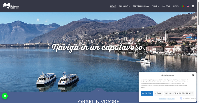 Security scan screenshot of https://navigazionelagoiseo.it/