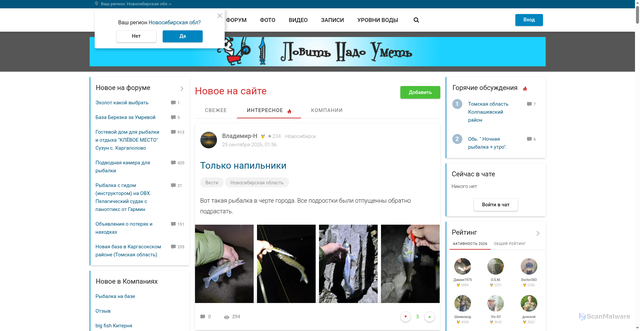 Security scan screenshot of https://fishingsib.ru