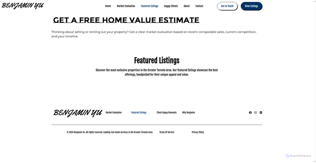 Security scan screenshot of https://benjaminyu.ca/featured-listings//