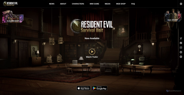 Security scan screenshot of https://www.residentevil-survivalunit.com/