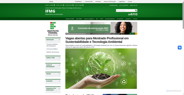 Security scan screenshot of https://www.ifmg.edu.br