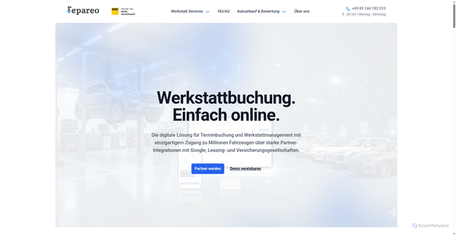 Security scan screenshot of https://repareo.de