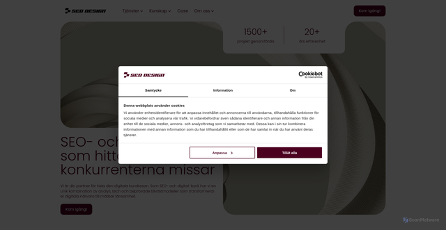Security scan screenshot of https://seodesign.se