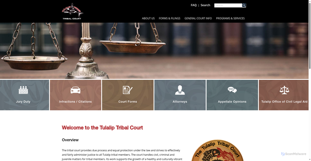 Security scan screenshot of https://www.tulaliptribalcourt-nsn.gov/