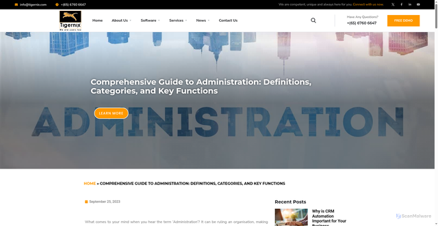 Security scan screenshot of https://www.tigernix.com/blog/comprehensive-guide-administration