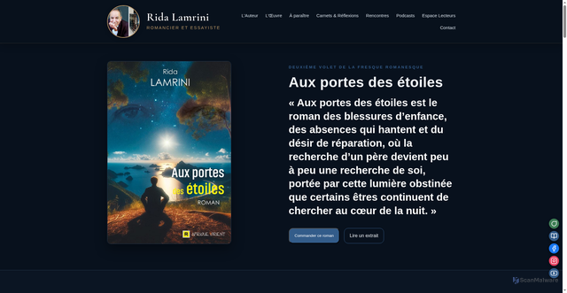 Security scan screenshot of http://rida-lamrini.com/aux-portes-des-etoiles.html