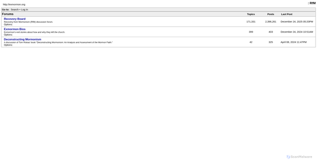 Security scan screenshot of https://www.exmormon.org/phorum/read.php?2%2C360244%2C360436=