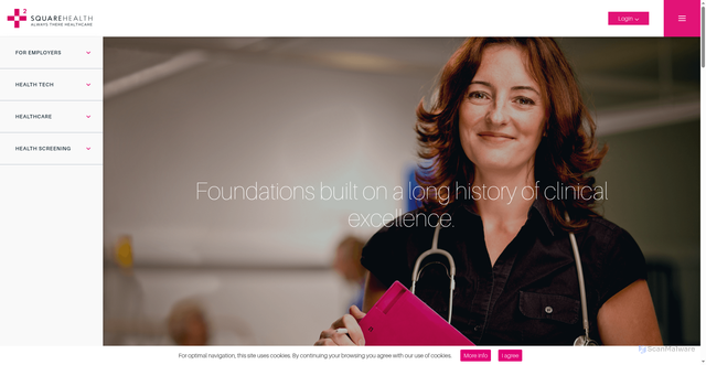 Security scan screenshot of https://squarehealth.com