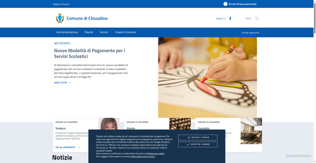 Security scan screenshot of https://www.comune.chiusdino.siena.it/