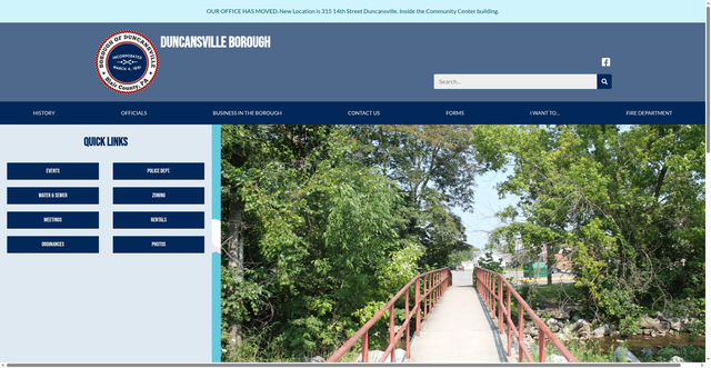 Security scan screenshot of https://duncansvillepa.gov/