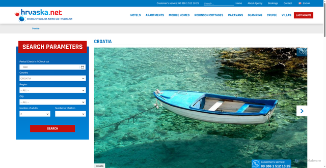 Security scan screenshot of https://www.hrvaska.net/en/croatia_en.htm